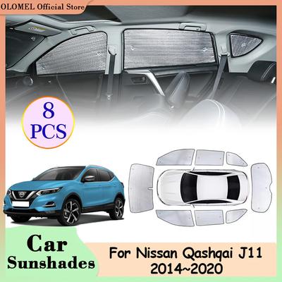 Parasoles de cobertura total para Nissan Qashqai J11 Rogue Sport SV 2014-2020, accesorio para visera de parabrisas trasero.