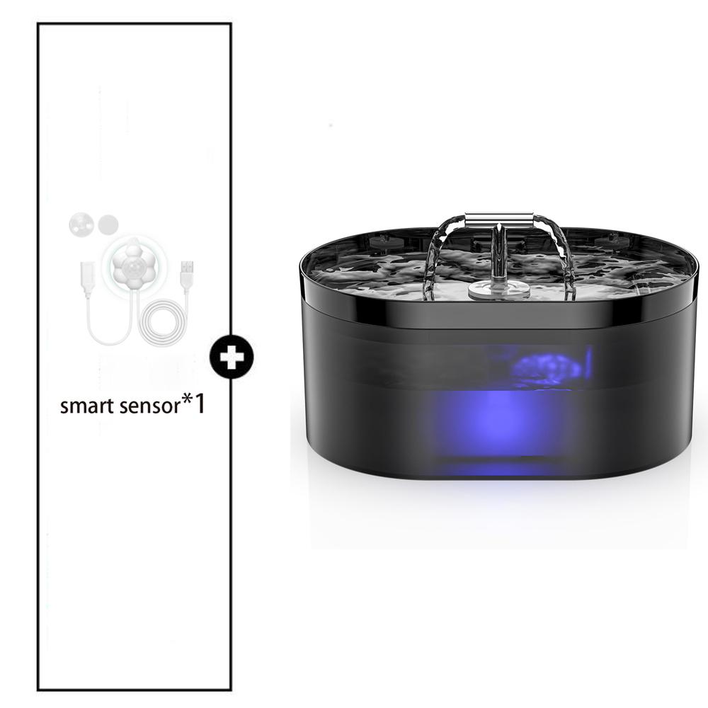 2.5L 5V USB Bebedero Automático para Gato Perro con Grifo Dispensador de Agua para Perro Filtro Transparente Bebedero Sensor para Mascotas Cuenco para Beber