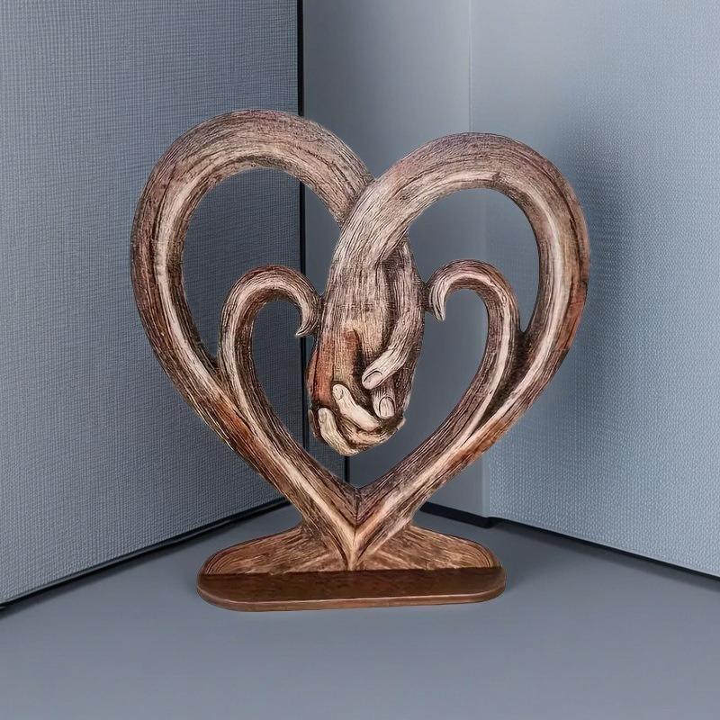 Heart Hands Ornament Wooden Flat Love Hands Desktop Ornament Heart Hand Aesthetic Decoration Home Desk Decoration