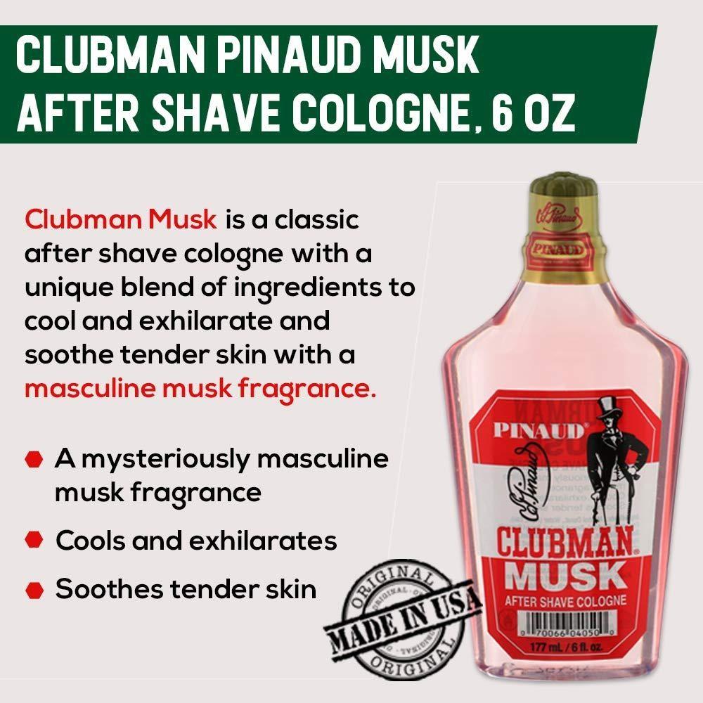 Clubman Pinode After Shave Cologne Musk, 4 Pieces, 177ml