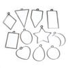 10pcs Oval Round Heart Moon Geometric Shape Stainless Steel Frame Bezel Rings For DIY Neckalce Pendant Charms Jewelry Makings
