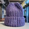 New Trendy Letter Embroidered Knitted Hat for Women in Autumn and Winter Warm Ear Protection Hat Showing Face Small Baotou Cold Hat