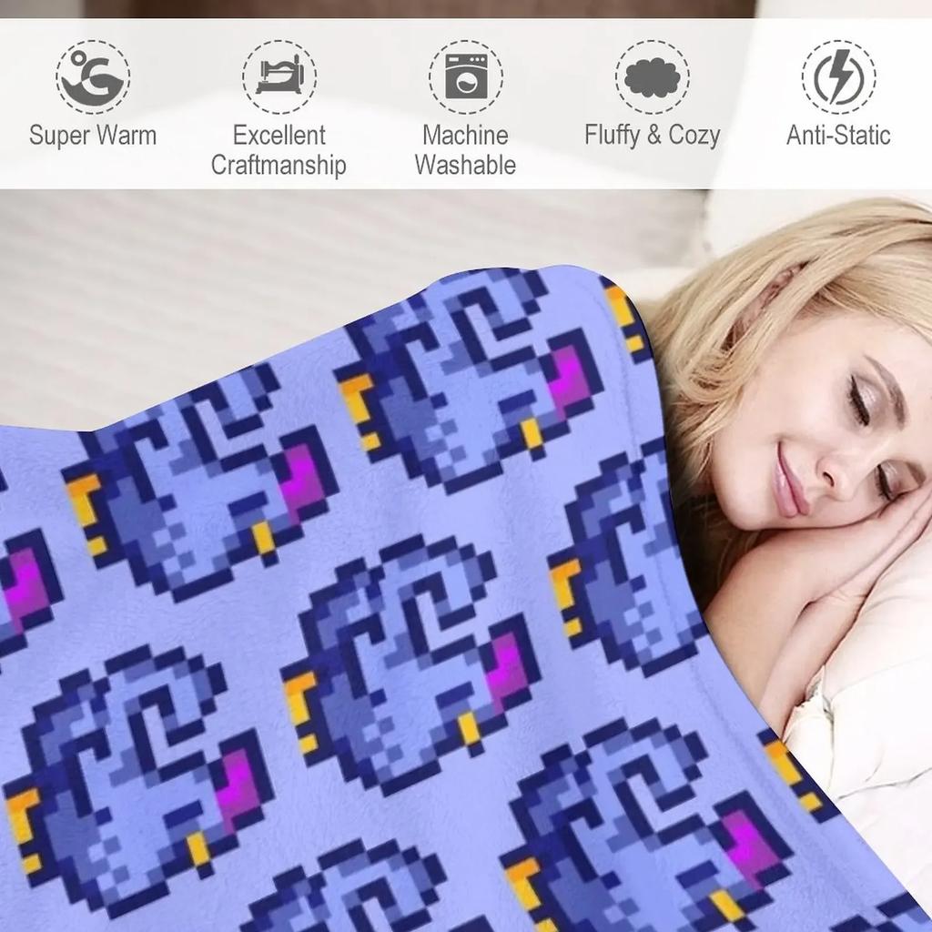 Blue Chicken Stardew Valley Throw Blanket Blanket For Decorative Sofa Nap Blanket Flannels Blanket