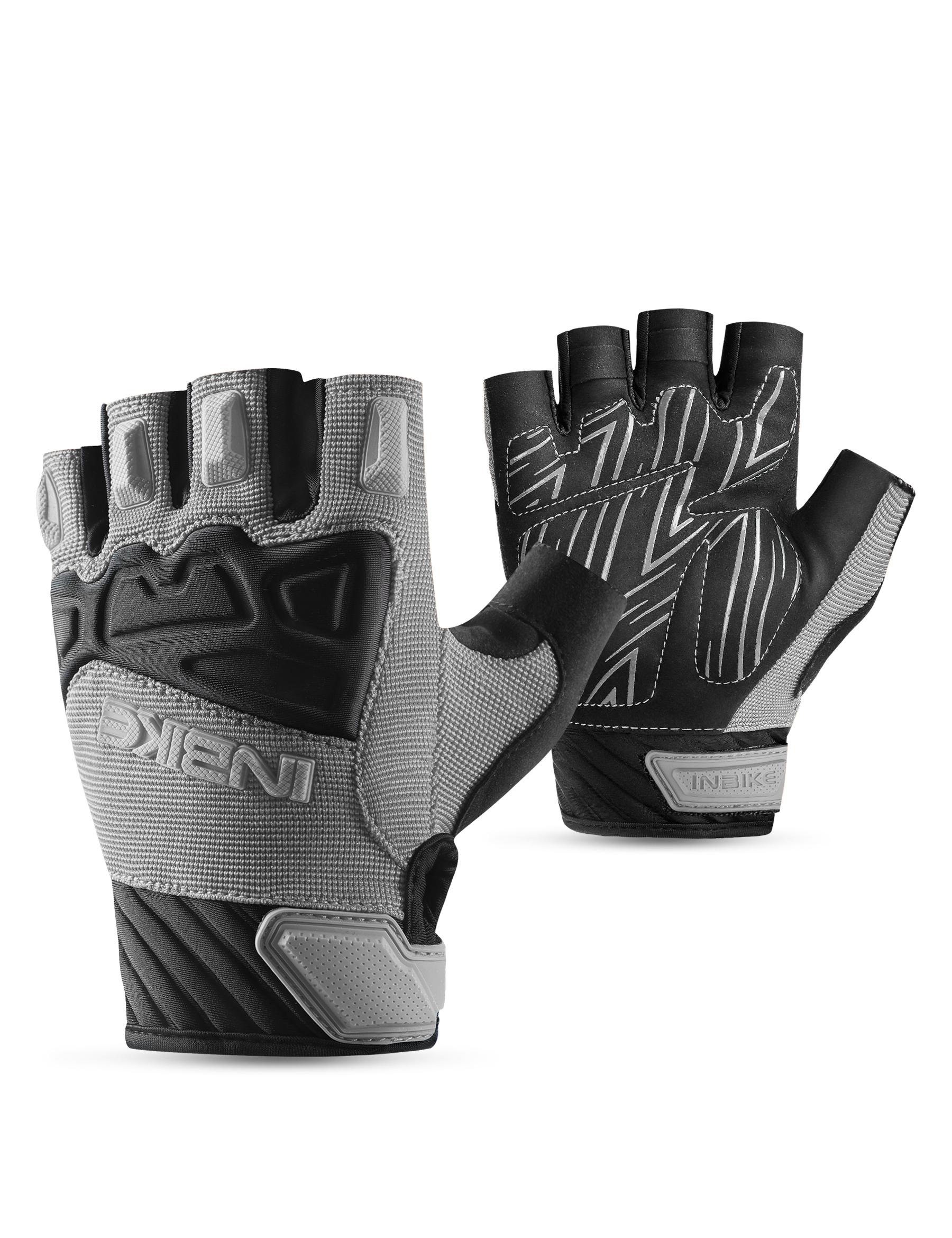 

INBIKE Велосипедні рукавички без пальців, дихаючі, захисні для їзди на гірському велосипеді XL сірий