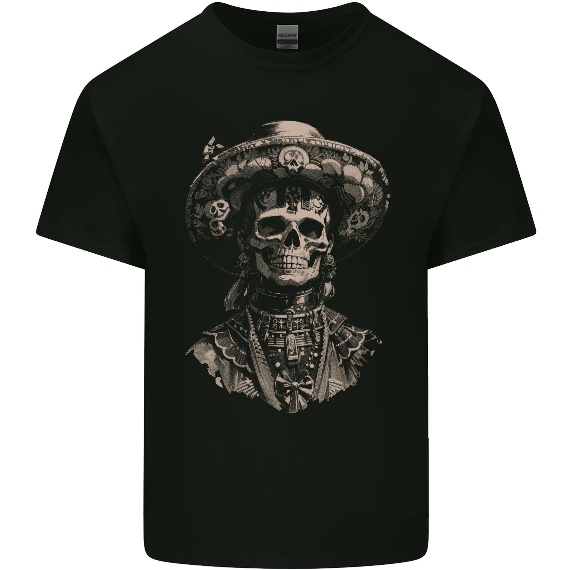 DOTD Day of the Dead Sugar Skull Unisexs Light Cotton TShirt S