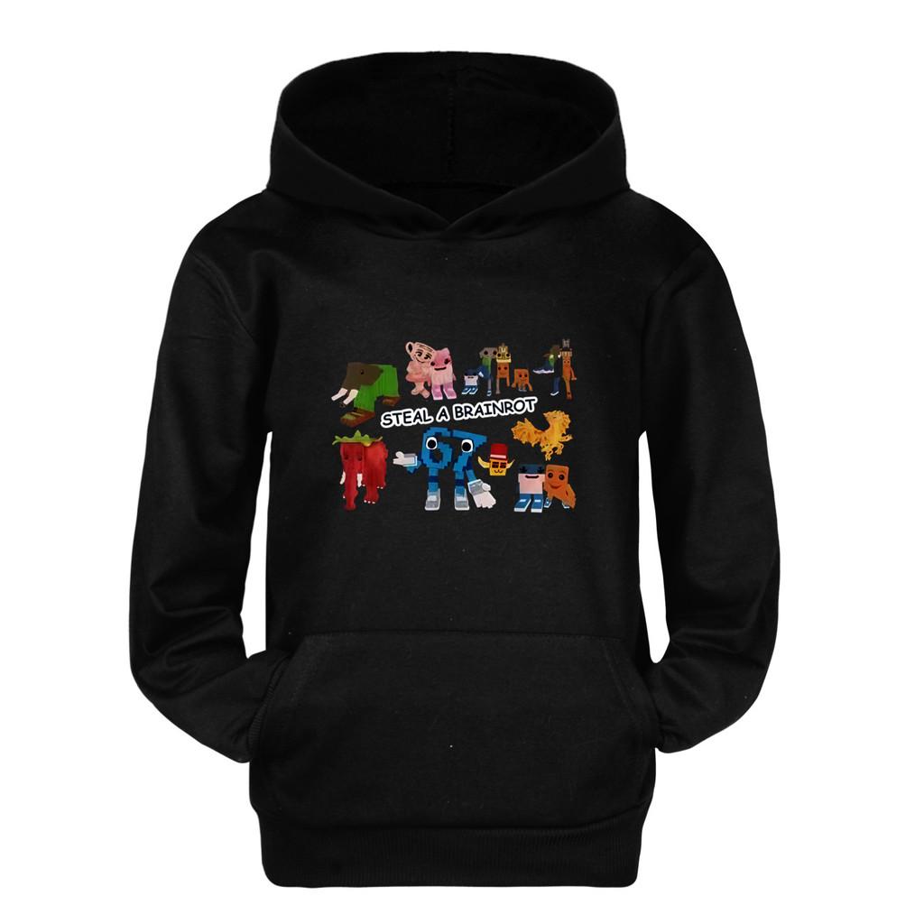 5214 Dětské chlapecké dívčí mikiny s dlouhým rukávem a potiskem Steal a Brainrot 67 Six Seven
