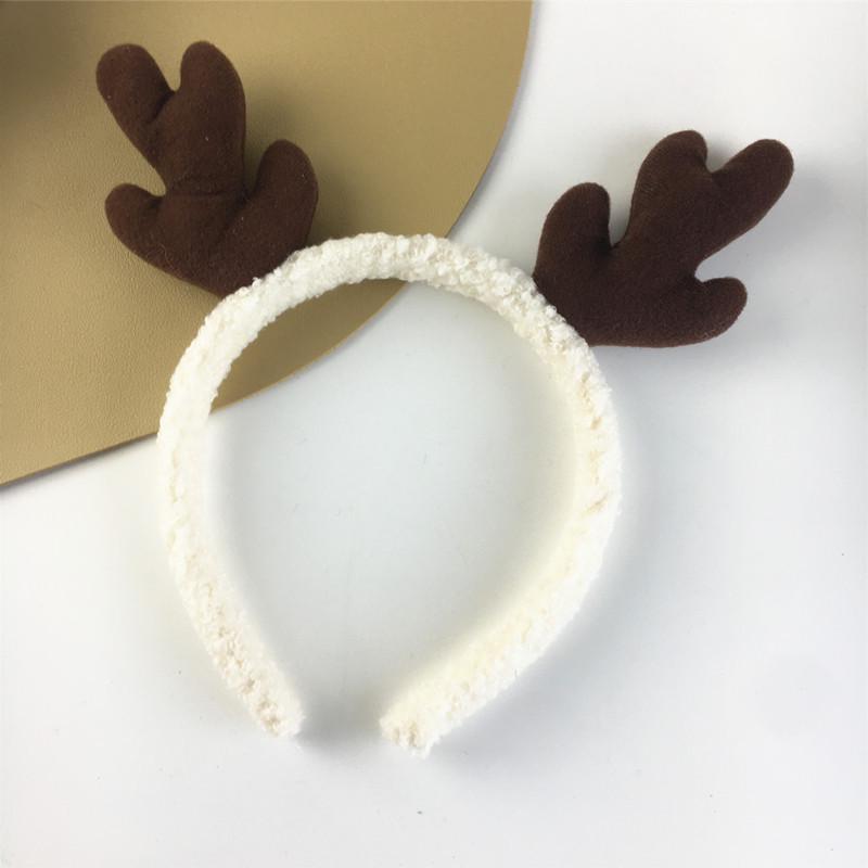 

Рождественский ободок для волос с рогами северного оленя в стиле Мори - Плюшевый праздничный костюмный головной убор и реквизит для фотосессии для женщин