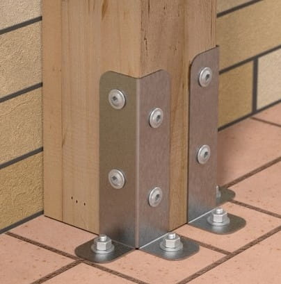 Base for connecting poles, galvanized, 75x75x200x3 mm