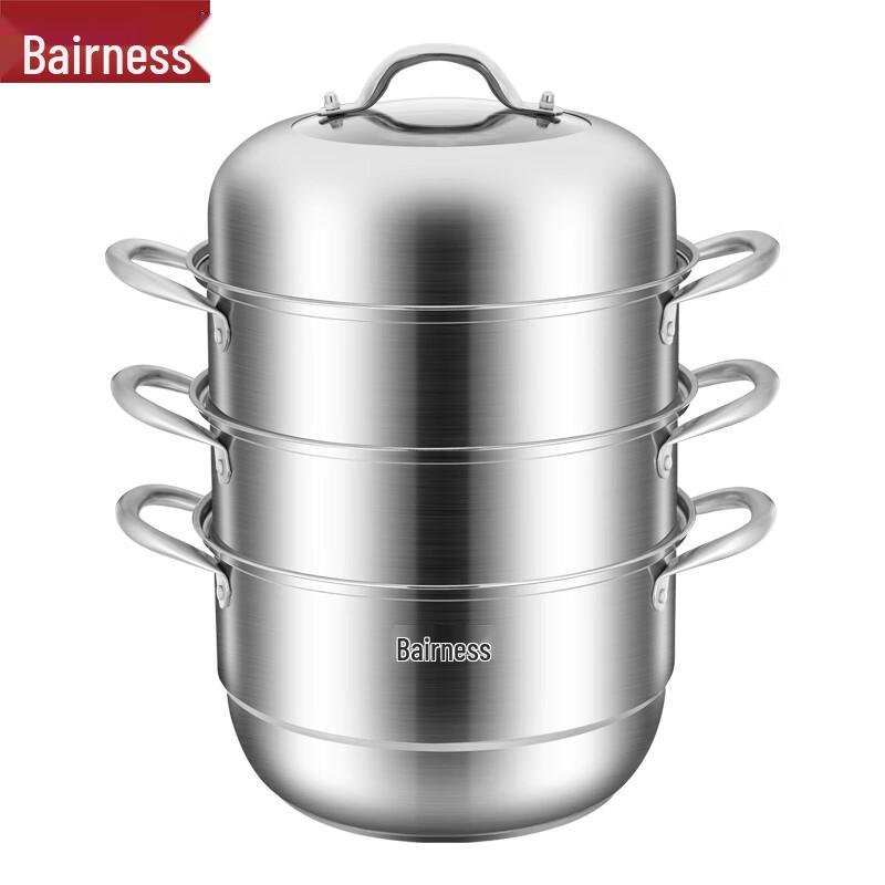 Bernice 3-stöckiger Edelstahl-Dampfgarer, 28cm