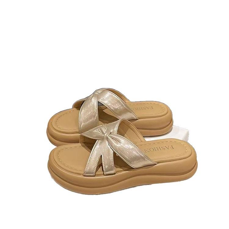 Thick-bottomed Beach Slippers Women's 2025 New Summer Wear Exquisite High-end Cool Slippers with Skirts