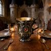 Classical Antique Metal Chalices Goblet with Handle Retro Engraving Small Shot Glass Wine Cup For Parties And Collectors