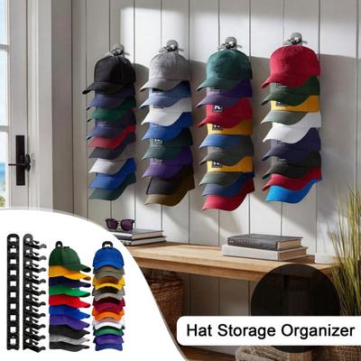 Cabide para Boné de Baseball Montado na Parede Organizador de Chapéus Suporta até 10 Chapéus Economizador de Espaço Suporte para Bonés Cabide para Chapéu para Porta Guarda-Roupa Quarto Dormitório
