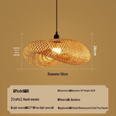 Nova Luminária Pendente de Bambu Estilo Chinês