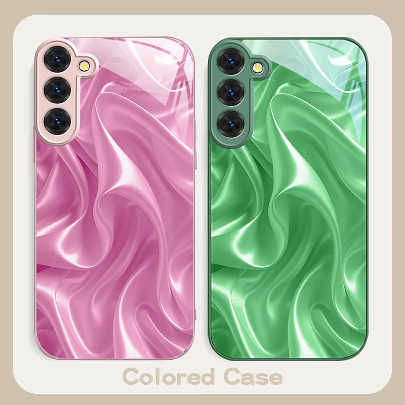 The golden silk of waves For Samsung S26 S22 S8 S9 S10 S20 Ultra S21 Pro S22 Plus S23 FE S24Ultra S25 Edge S24+ Glass Phone Case