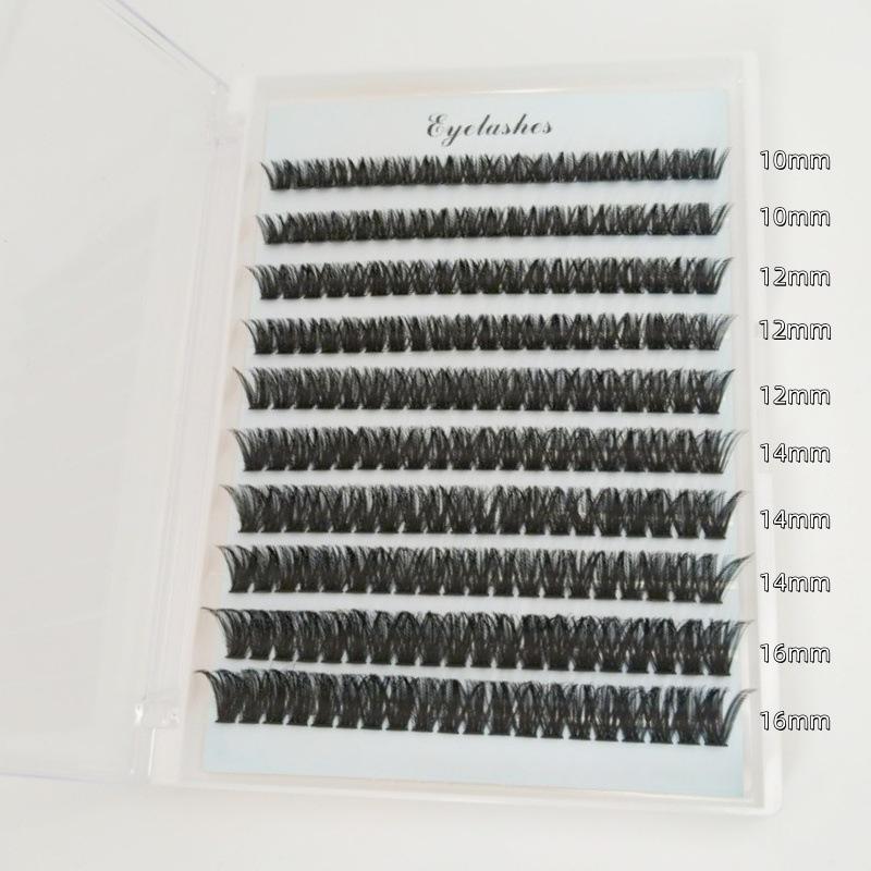 Clustered 240pcs 40D DIY False Eyelashes - Natural Curled Doll Lashes Mixed Pack