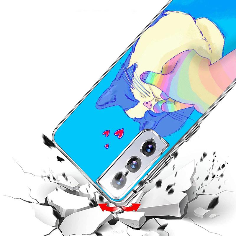 Cat Cute Kitten Cartoon Cover Phone Case For Samsung Galaxy S26 S25 Edge S24 Ultra S23 S22 Plus S21 S20 FE Soft Fundas Shell Gal