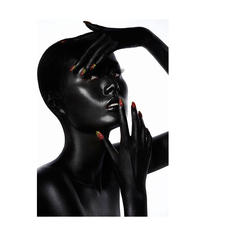 Black and Gold African Nude Woman Indian Oil Painting On Canvas Posters and Prints Scandinavian Wall Art Picture for Living Room