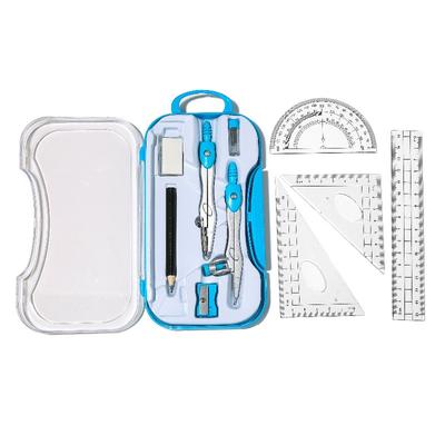 10pcs Student Geometry Kit with Compass, Protractor & Drawing Tools - Durable ABS Material for Everyday Office Use