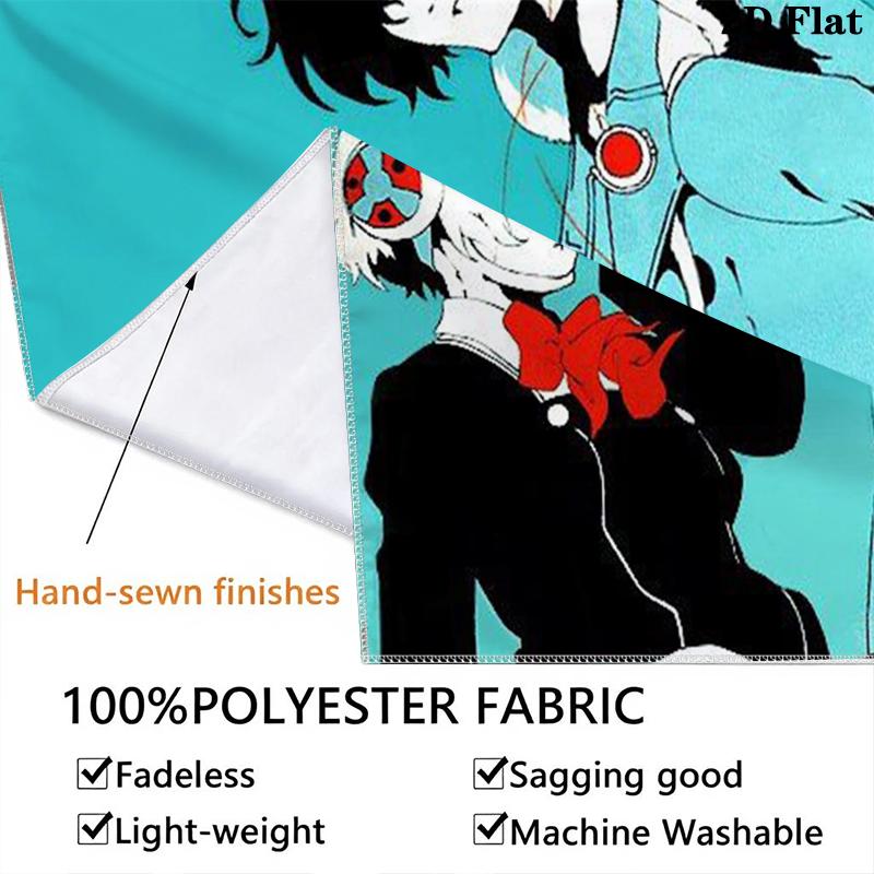 Persona Wall Tapestry Aesthetic Wall Hanging Printed Fabric Blanket Decorative Tapestries for Bedroom Living Room Home Decor
