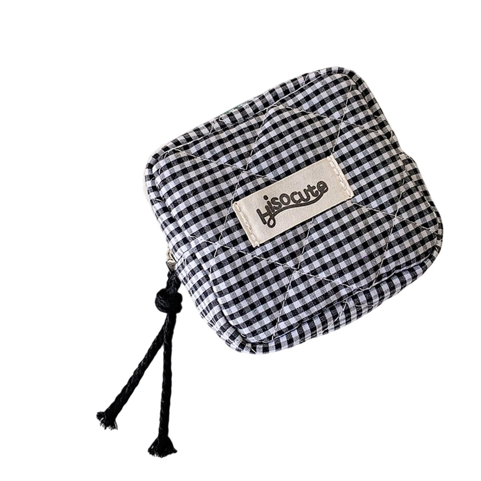 

Косметичка для кошелька, элегантная косметичка на молнии, дорожный кошелек для монет, сумка для хранения гигиенических салфеток, органайзер для косметики чёрный