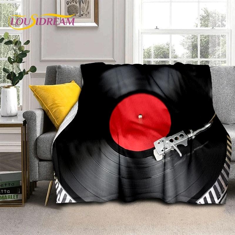 Vinylová deska Hudba DJ Displej Páska Měkká flanelová deka na postel Ložnice Pohovka Piknik, Přehozová deka na přikrytí Venkovní volný čas Dárek
