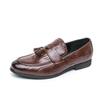 Men's Plus Size Crocodile Pattern Slip-on Loafers - Trendy Casual Leather Shoes