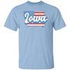 Iowa US Flag Unisex T-Shirt American Patriotic IA State Tee White Ash Blue