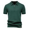 TrendHub Men's Solid Color Sport Zipper Polo Shirt Athletic Social Polo Shirts for Men Office Slim Fit Polo