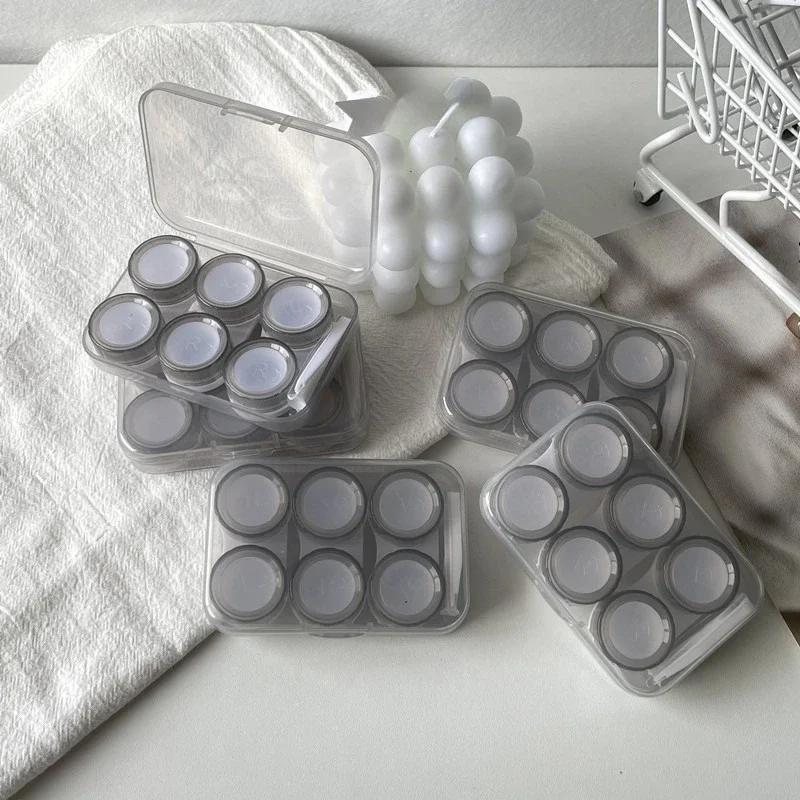 3 Pairs Contact Lens Case Travel Storage Soak Container Beauty Pupil Lenses Box Women