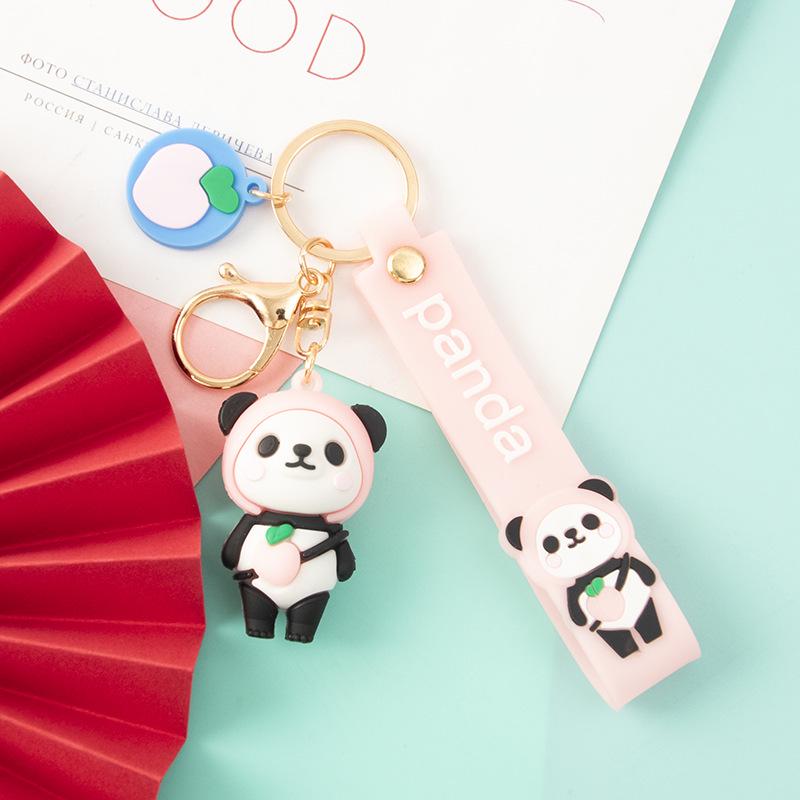 Sichuan Panda Bamboo Keychain Ornament: Cute Chengdu Zoo-Inspired Small Gift