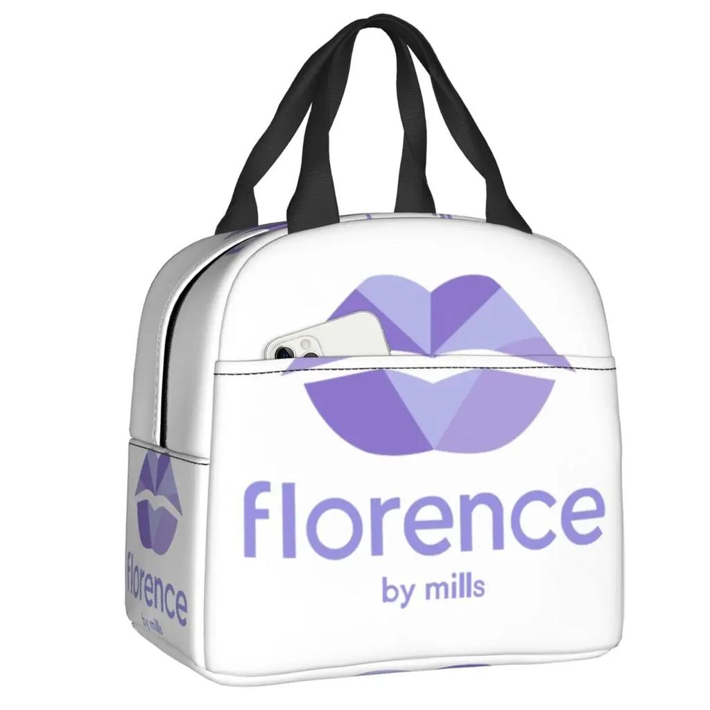 Florence By Mills Izolovaná taška na oběd pro venkovní piknik Nepropustná termotaška Chladicí taška na bento box Ženy Děti Školní tašky na jídlo