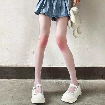 Meia-calça estilo japonês fofa blush feminina cor gradiente bochecha meia-calça jk ultrafina meias gradiente cor kawaii meninas meias