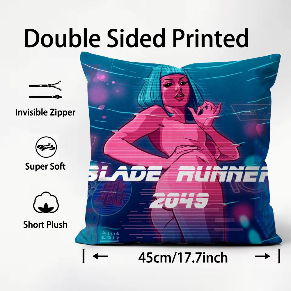 

Movie BBlade RRunner 2049 Cushion Cover Plush Fabric Soft DoubleSided Printed Sofa Warm Winter Home Child Gift Pillow Case 30X30cm