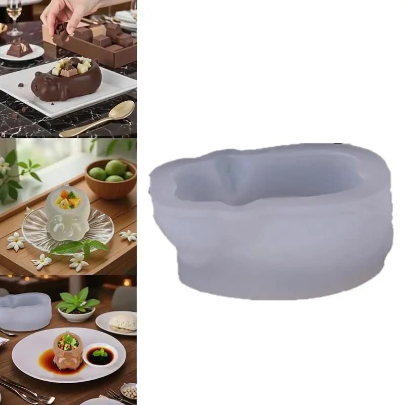 Cartoon Pig Shaped Mold Pig Skin Silicone Mold DIY Oven Free Mousse Cake Chocolate Milk Jelly Dessert Baking Mold