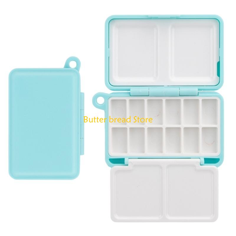 

W89C Mini Paint Box Compartments Designed For Art, Small Paint Palette Paint Tray Travel Paint Holder Paint Box зелёный