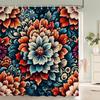 1 Pcs Colorfulful Floral Pattern Polyester Shower Curtain Bathroom Partition Curtain Bathroom Water-Blocking Decorative Curtain