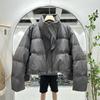 New warm fashion short stand-up collar down jacket winter PU leather down jacket casual jacket women's clothing