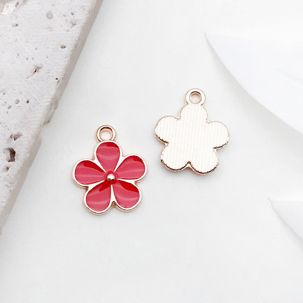 Red Cherry Blossom Oil Drop Keychain & Earrings Set: DIY Jewelry & Hair Accessories