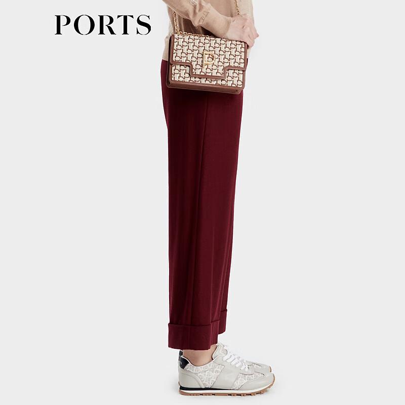 PORTS Women's Lava Red Straight Wide-Leg Trousers
