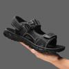 Sommer sandaler for menn PU-skinn Lett åpen tå flat herre fritidssko Outdoor walking sandaler for menn Strandsko str. 39-46