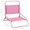 VidaXL Chaises de plage pliables, 2 pcs Rose Tissu