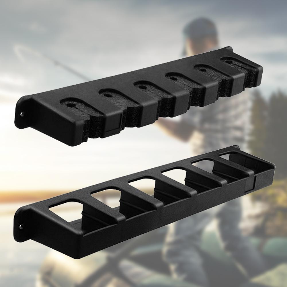 Wall Mount Fishing Rod Rack Vertical Fishing Pole Holders Store 6 Rods Rod Storage Racks for Garage