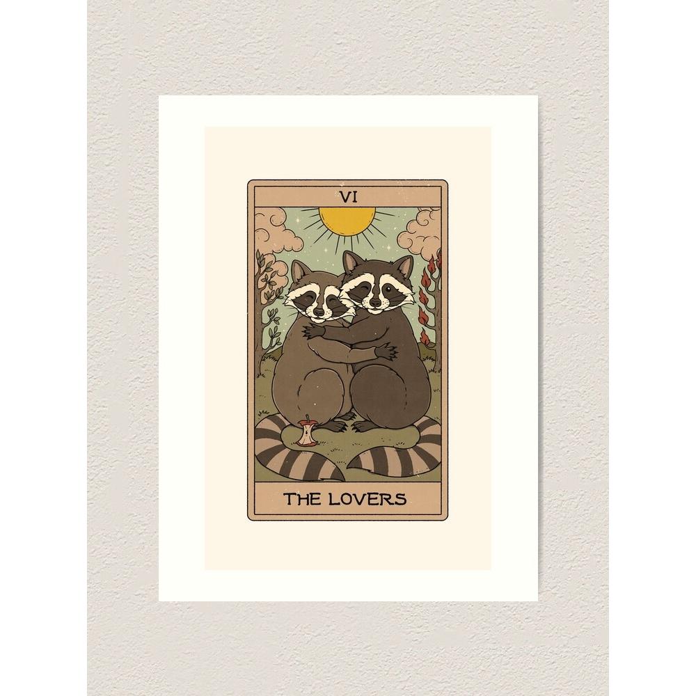 Tarot Tapestry: Raccoons in Love 75x100