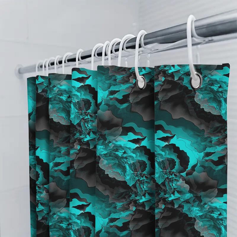 Modern Blue Black Waterfall Shower Curtain Waterproof Bathroom Decor For Home Decoration Customizable Size Available In Aliexpre