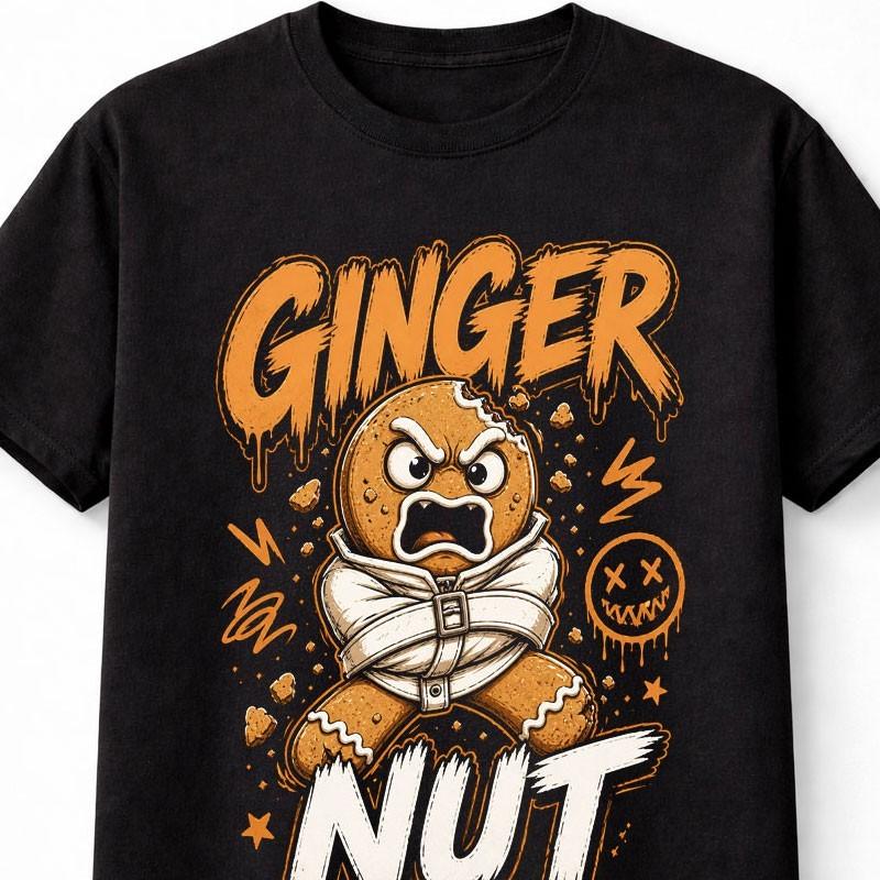 Ginger Nut Funny Biscuit Ginger Bread Unisex Angry Cookie Graphic Unisex TShirt
