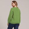 Autumn and Winter Plus Size Women's Solid Colour Simple Woven V-neck Pullover Jumper