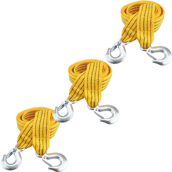 1-3 STÜCKE 3 Tonnen 300CM Auto Abschleppseil Abschleppgurt Nylon Legierter Stahlhaken Notfallrettungswerkzeuge Für Anhänger Offroad Motorradwerkzeug
