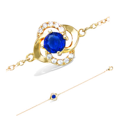[R5185] - Gold Plated Bracelet 'Sissi' White Sapphire Gold - 12 Mm