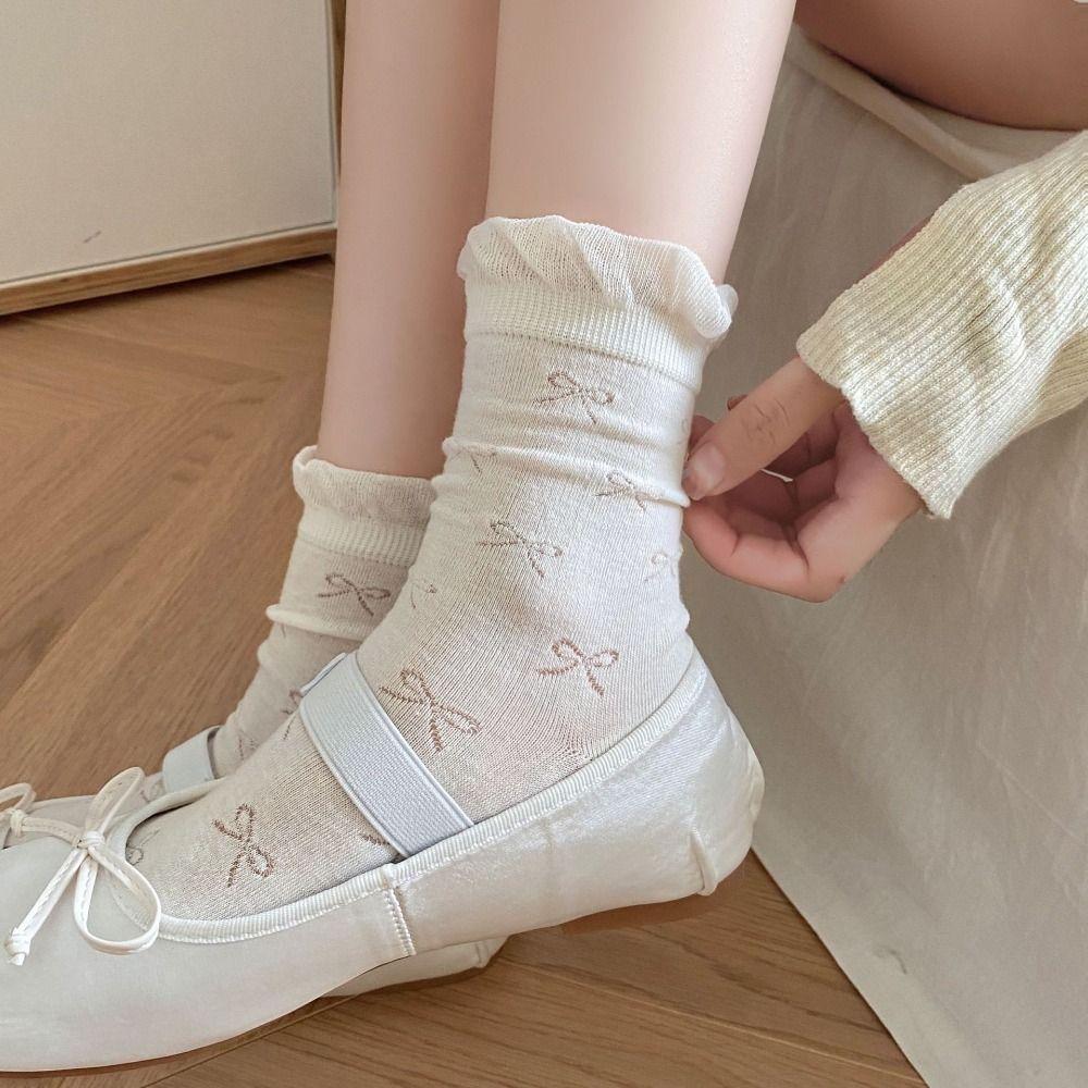 Hollow Out Long Socks Bowknot Socks New Stockings  for Girls