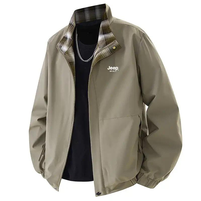 Весенне-осенние куртки Новые популярные Мужские Модные Универсальные Рабочие Топы Высококлассная Весенняя одежда M верблюд